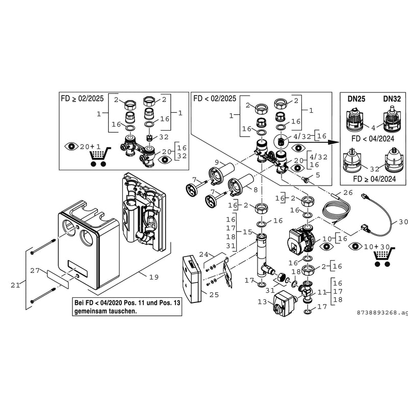 Bosch Thermotechnik - Hydraulische Regelstation Heizkreisset m. Mischer HSM 15/4 MM 100 mit MM 100