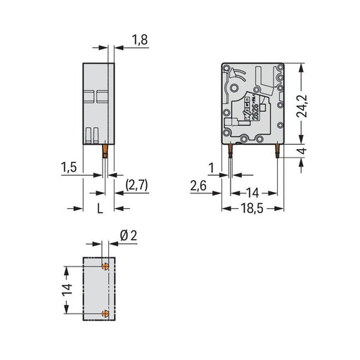 WAGO - Leiterplattenklemme 2626-3101/000-050 6mm² − 200 Stück