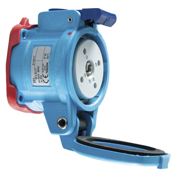 Marechal - Gehäuse für Rechtecksteckverbinder Einbaudose Poly 3114013R blau, DS 1