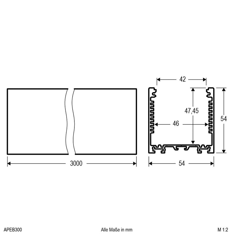 EVN Lichttechnik - Mechanisches Zubehör/Ersatzteile für Leuchten Profil für LED-Stripes AP EB 300