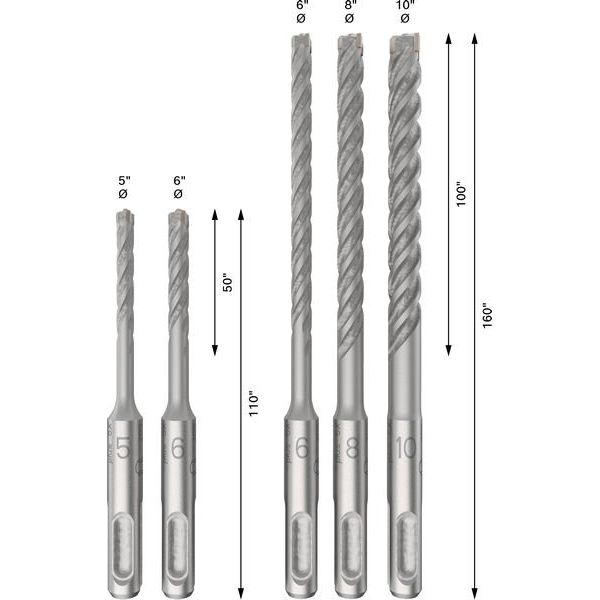 Bosch - Bohrer-Set PRO SDS plus-5X 2608833910VE(5) Hammerbohrer-Set − 5 Packung