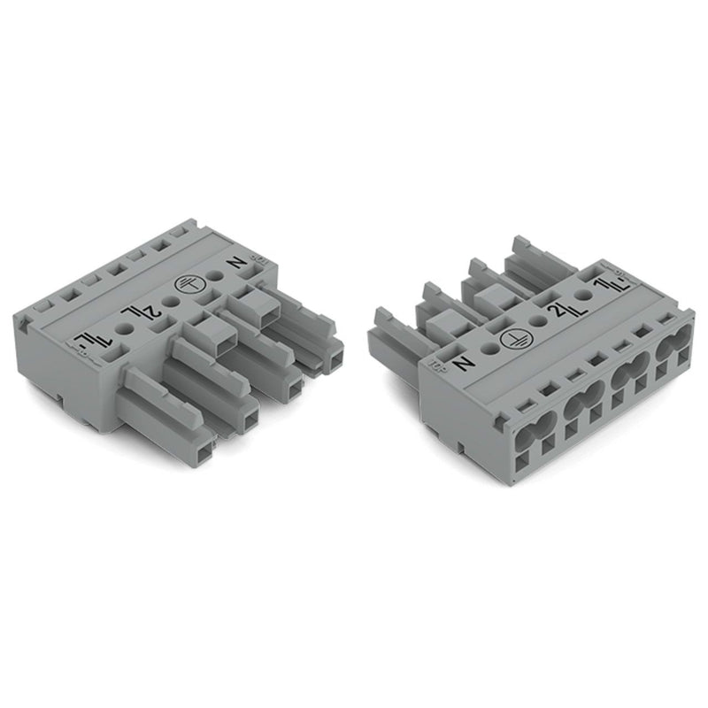 WAGO - Steckverbinder für steckbare Gebäudeinstallation Buchse 4-polig 770-244/060-000 Kod. B,grau − 50 Stück