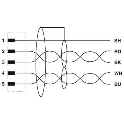 Phoenix Contact - Patchkabel Kupfer Industrie Bussystem-Kabel SAC-5P-MR/ 5#1405977 − 50 Stück