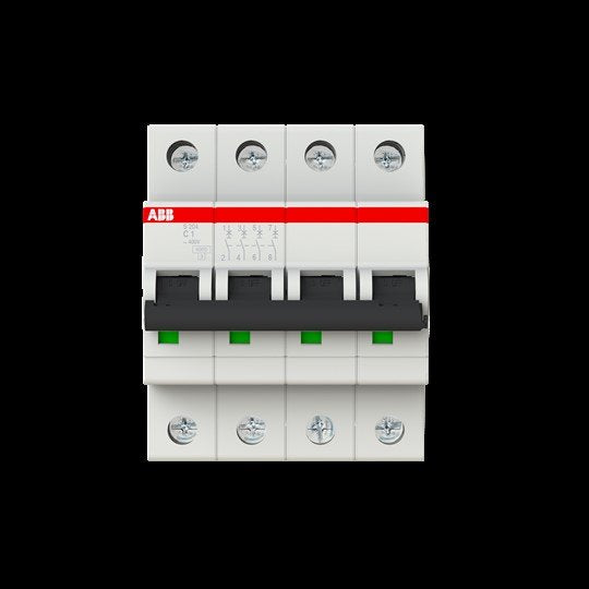 ABB Stotz S&J - Leitungsschutzschalter Sicherungsautomat S204-C1 6 kA, 1 A, 4P