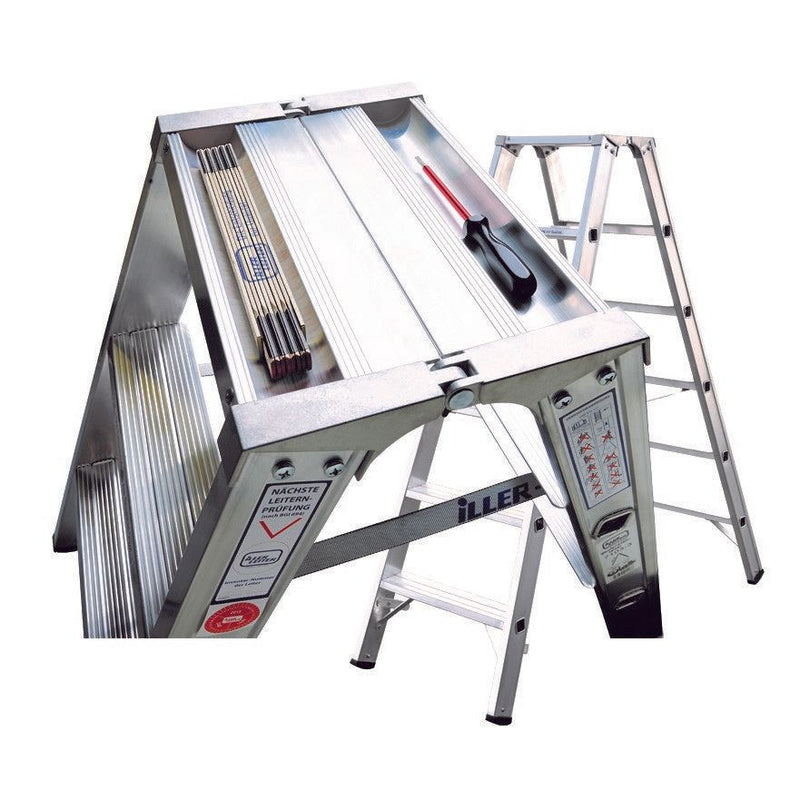 ILLER-LEITER - Stufenleiter Alu-Stufenstehleiter 7106-3 doppelseitig 2x6 Stu  − 1 Stück