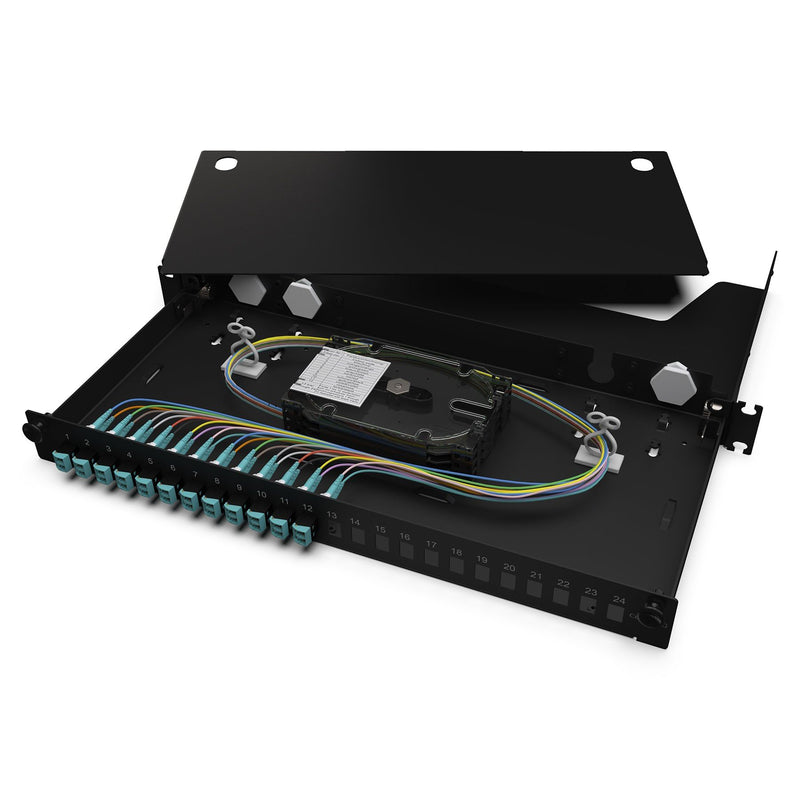 Corning - Patchpanel LWL LWL-Gehäuse ausziehbar LAN1-12AD-PGTL-B vorbestückt