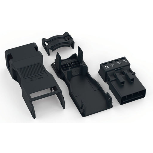 WAGO - Steckverbinder für steckbare Gebäudeinstallation Steck. m. Zugentlastungsg. 890-114 4-polig,schwarz − 50 Stück