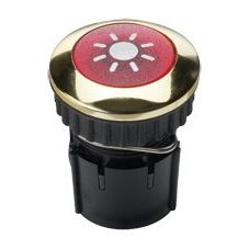 Grothe - Klingeldrücker Klingeltaster rund 14,6mm PROTACT 102 LED Kn.rot,Hülse MS/gold − 3 Stück