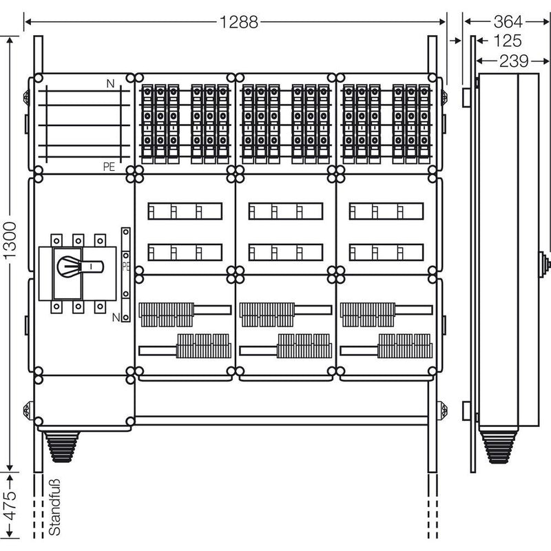 Hensel - Verteilerschrank für Energieversorgung Ladeverteiler Mi EV 11kW 18100 f.18 Ladep. a 11kW