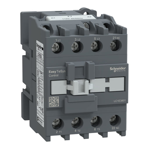 Schneider Electric - Leistungsschütz zum Schalten von Wechselstrom Leistungsschütz Easy TeSys LC1E3801F7 38A 110VAC 50/60Hz