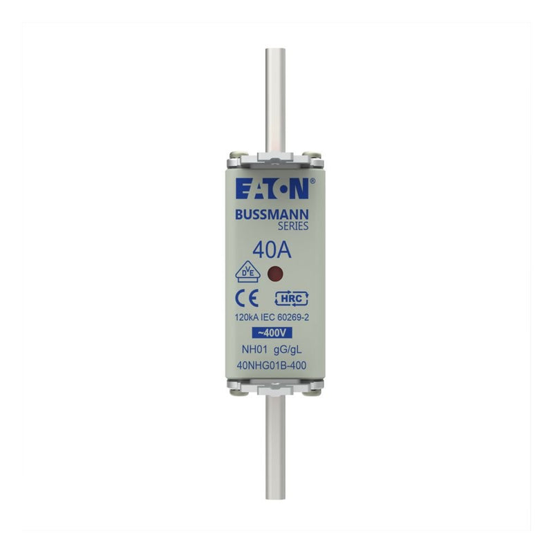 Eaton - Messersicherung Sicherungseinsatz Nieders. 40NHG01B-400 40A AC 400V 120kA − 3 Stück