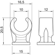 OBO Bettermann - Befestigungsschelle für Kabel/Rohre Sockel-Klemmschelle 2962 10 LGR − 100 Stück