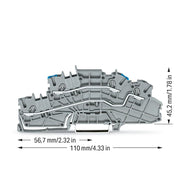 WAGO - Installations-Etagenklemme Installationsetagenklemme 2003-6649 4mm² grau N/L − 50 Stück