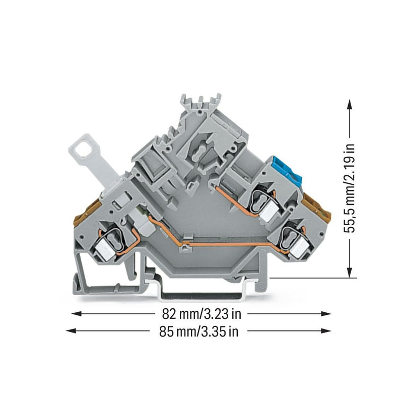 WAGO - Initiator/Aktor-Reihenklemme 2-Leiter-Aktorenklemme 280-566 2,5mm²,grau − 50 Stück