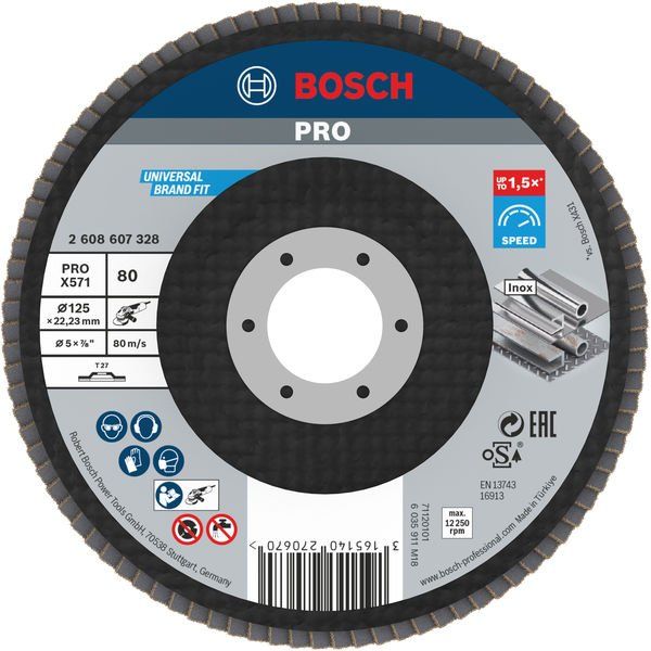 Bosch - Trenn-/Schleifscheibe PRO X571 2608607328 Fächerschleifscheibe