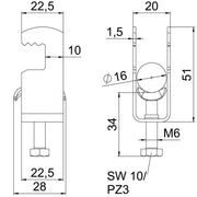 OBO Bettermann - Bügelschelle BS-F1-M-16 A2 12-16mm − 25 Stück