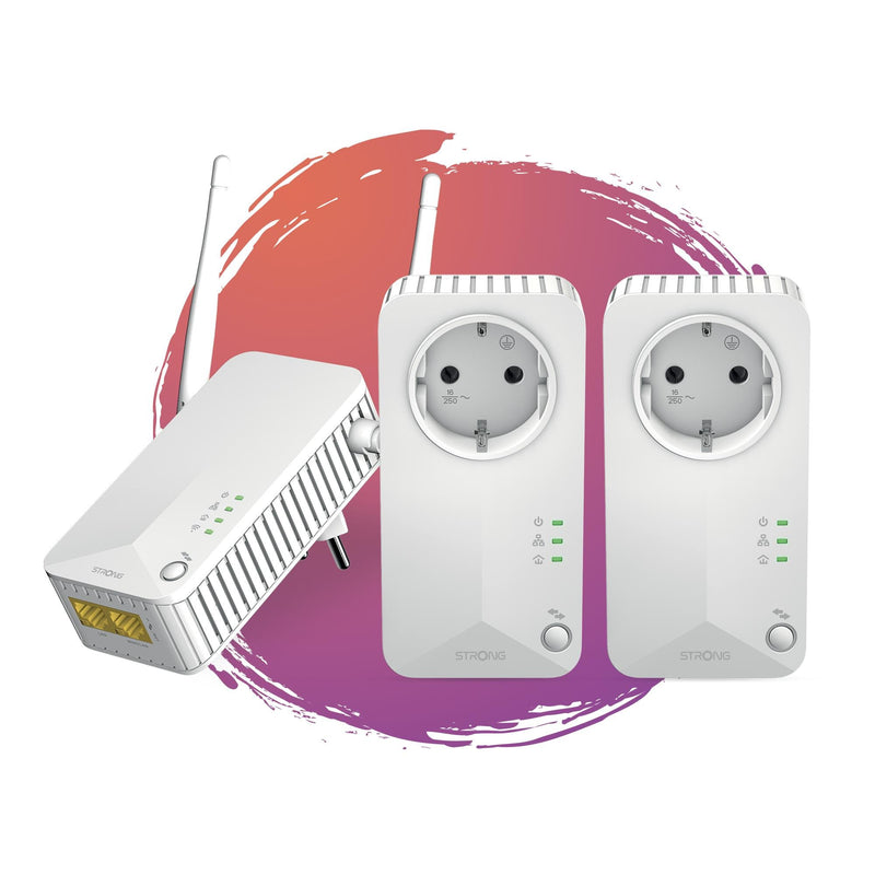 Strong - Netzwerkadapter WIFI/Powerline Adapter KIT PLWF600TRIEUV2 3 Adapter