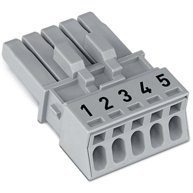 WAGO - Steckverbinder für steckbare Gebäudeinstallation Buchse 5-polig 890-245 Kod. B,grau − 50 Stück