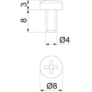 OBO Bettermann - Maschinenschraube/Bolzen Verbinderschraube BSKM-S4008 selbstfurchend − 100 Stück