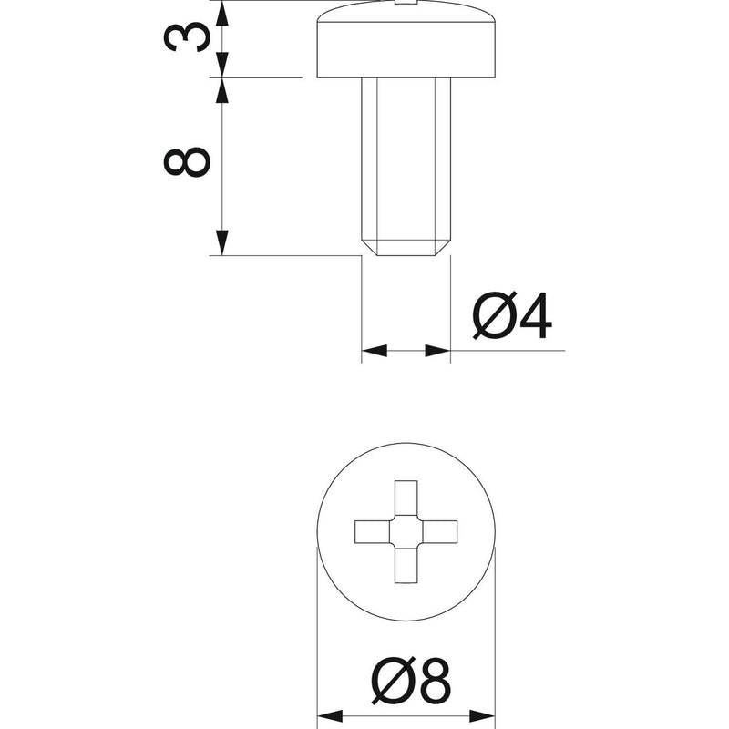 OBO Bettermann - Maschinenschraube/Bolzen Verbinderschraube BSKM-S4008 selbstfurchend − 100 Stück