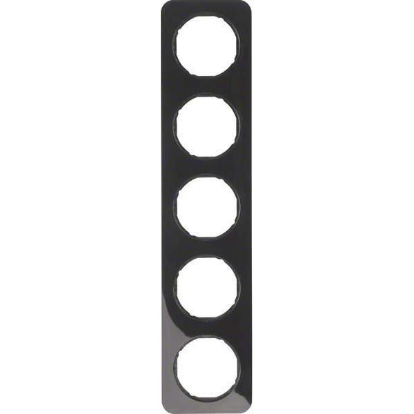 Berker - Abdeckrahmen Rahmen sw/gl 10152145 5fach