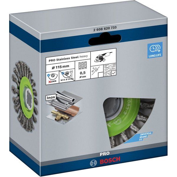 Bosch - Rotierende Drahtbürste PRO Stainless Steel heavy 2608620733 X-Lock