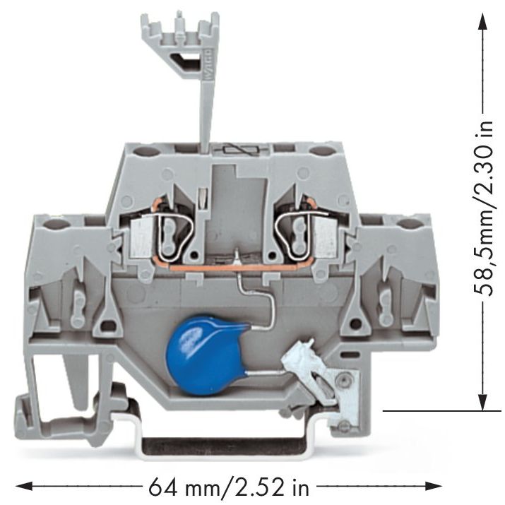 WAGO - Bauelement-Reihenklemme Bauelementklemme 280-502/281-610 mit Varistor,grau − 50 Stück