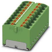 Phoenix Contact - Durchgangs-Reihenklemme Verteilerblock PTFIX 18X4 GN 18p, 0,2-6qmm grün − 8 Stück