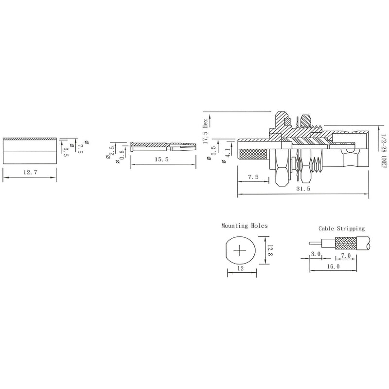 EFB-Elektronik - Koax-Steckverbinder Crimp-Einbaubuchse 52515.1 RG 59/62