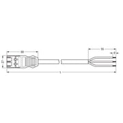 WAGO - Konfektionierte Leitung für steckbare Gebäudeinstallation konfekt. Anschlussleitung 771-9993/206-703 Eca,Stecker
