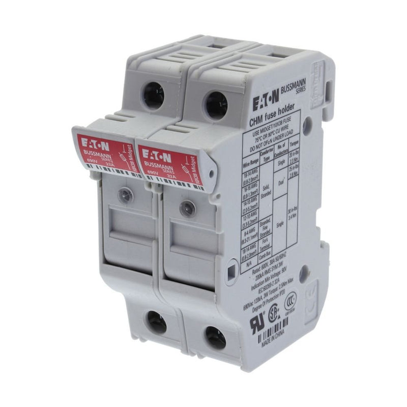 Eaton - Halter für zylindrische Sicherung Sicherungshalter Niedersp. 2P 10X38MF#CHM2DIU 32A AC 690V 2polig − 6 Stück