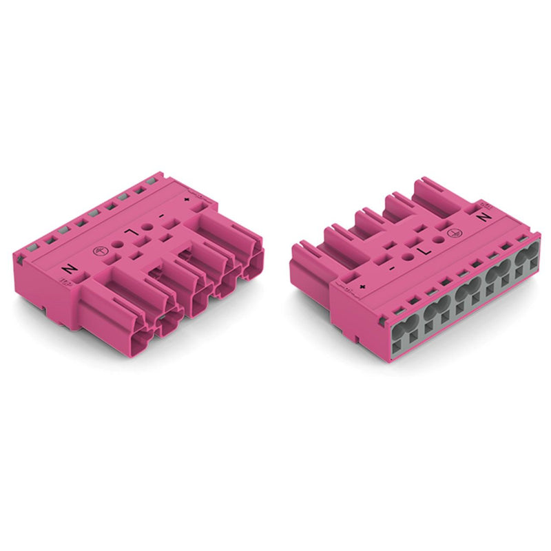 WAGO - Steckverbinder für steckbare Gebäudeinstallation Stecker 5-polig 770-295/082-000 Kod. B,pink − 50 Stück