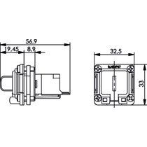 Telegärtner - Modularer Steckverbinder Einbauflansch IP67 100022953 m.AMJ-Kupplung Cat5e