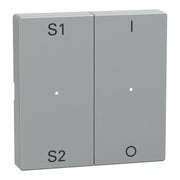 Merten - Abdeckung/Bedienelement für Installationsschalterprogramme Wippe alu MEG5228-0460 2f,(Szene1/2,1/0)