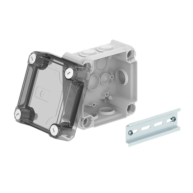 OBO Bettermann - Dose, Gehäuse für Montage auf der Wand/Decke Kabelabzweigkasten T 60 HD TR m. transp. Deckel