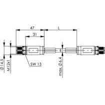 Telegärtner - Konfektionierte Leitung für steckbare Gebäudeinstallation STX M12x1-M12x1 VL X-kod. 100017197 Cat.6A SFTP-A1000