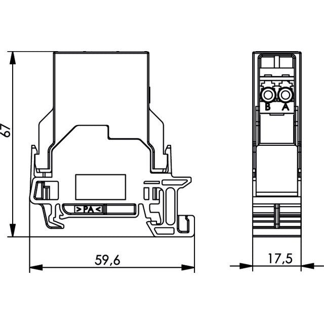 Telegärtner - LWL-Steckverbinder STX Tragschienen-Verbinder 100022792 LC-D Kupplung SM