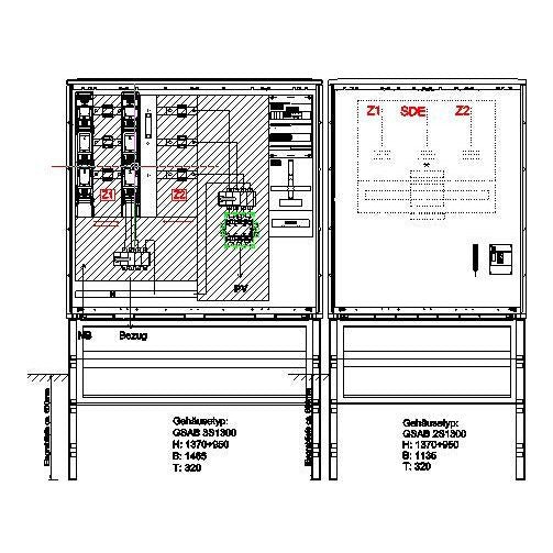 GSAB Elektrotechnik - Zähler-Komplettschrank Wandlermessung 01.W250.NH-AREi 250A