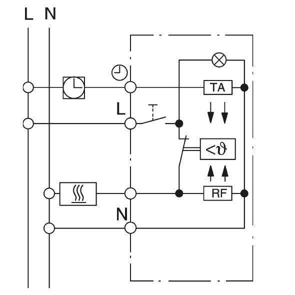 Eberle Controls - Raumthermostat/Uhrenthermostat UP-Raumregler 5-30C AC230V UTE 1011-RAL9016-G50 1Öffner