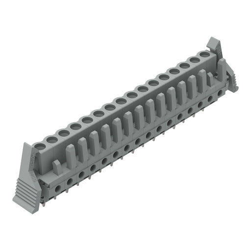 WAGO - Leiterplattensteckverbinder THT-Federleiste gerade 232-146/039-000 Rastermaß 5mm,grau − 10 Stück