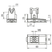 DEHN - Dachleitungshalter für Blitzschutz Dachleitungshalter 206379 für Dach-Wandplatten