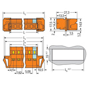 WAGO - Kabelsteckverbinder für Leiterplattensteckverbinder 1-Leiter-Stiftleiste 731-635/114-000 CAGECLAMP,2,5mm²,or − 25 Stück