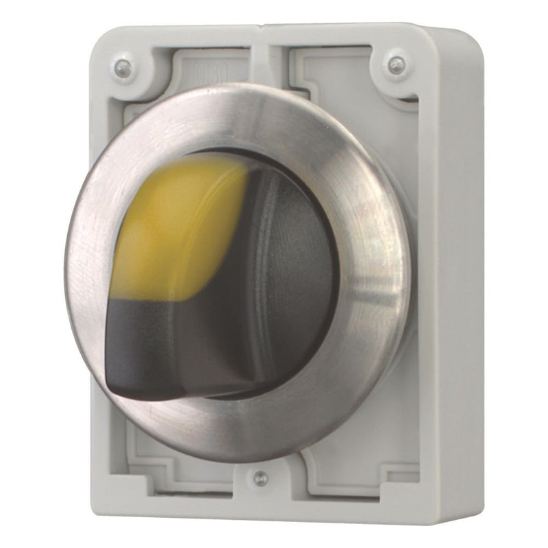 Eaton - Frontelement für Wahlschalter Leuchtwahltaste RMQ-Titan M30I-FWRLK3-Y rastend Knebelgriff