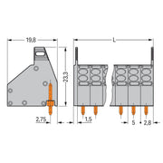 WAGO - Leiterplattenklemme 2-Leiter-Federleiste 806-208 1,5mm² − 176 Stück