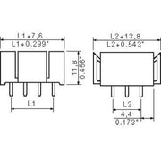 Weidmüller - Leiterplattensteckverbinder Leiterplattenstiftgehäuse RSV1,6 LS36 GR 3,2SN − 10 Stück