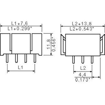 Weidmüller - Leiterplattensteckverbinder Leiterplattenstiftgehäuse RSV1,6 LS36 GR 3,2SN − 10 Stück