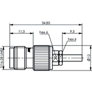 Telegärtner - Koax-Steckverbinder TNC-Kabelbuchse cr 100023768 G7 (RG316/U) − 5 Stück