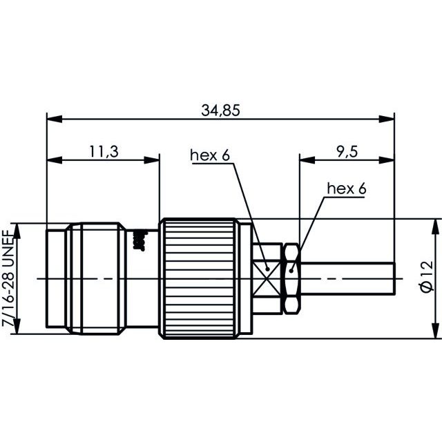 Telegärtner - Koax-Steckverbinder TNC-Kabelbuchse cr 100023768 G7 (RG316/U) − 5 Stück