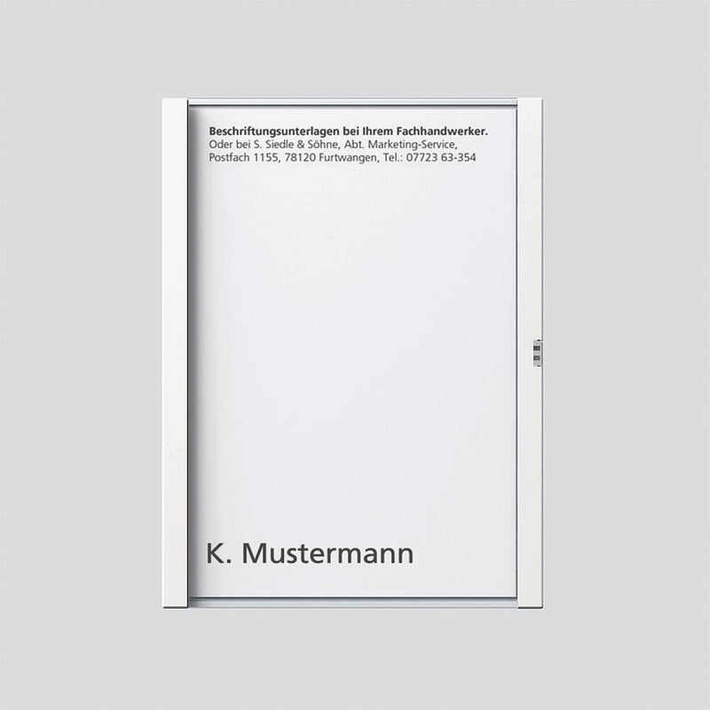 Siedle&Söhne - Zubehör/Ersatzteile für Türkommunikation Namensschild ws kpl. 200029786-00 f.TM 612-1 W