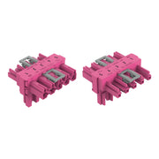 WAGO - Kompaktverteiler für steckbare Gebäudeinstallation T-Verteiler 5-polig 770-1643 Kod. B,pink − 50 Stück